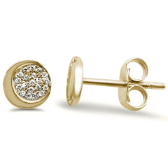 DIAMOND CLOSEOUT! .05ct 14k Yellow Gold Crescent Moon Celestial Diamond Earrings