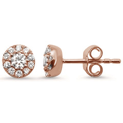 DIAMOND CLOSEOUT! .31ct 14k Rose Gold Elegant Diamond Stud Earrings