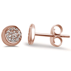 DIAMOND CLOSEOUT! .06ct 14k Rose Gold Crescent Moon Celestial Diamond Earrings