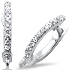 DIAMOND CLOSEOUT! .12ct 14k White Gold Cute Diamond Hoop Earrings