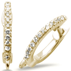 DIAMOND CLOSEOUT! .12ct 14k Yellow Gold Cute Diamond Hoop Earrings