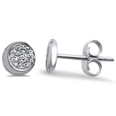 DIAMOND CLOSEOUT! .05ct 14k White Gold Crescent Moon Celestial Diamond Earrings