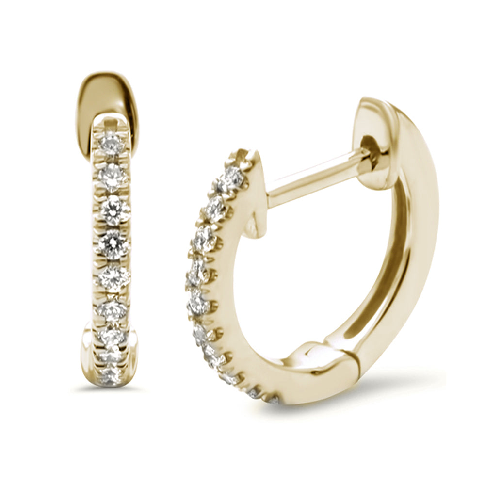 DIAMOND CLOSEOUT! .12ct 14k Yellow Gold Diamond Hoop Huggie Earrings