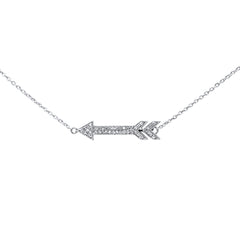 DIAMOND CLOSEOUT! .07ct 14k White Gold Diamond Arrow Pendant Necklace 16" + 2" Ext