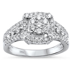 DIAMOND CLOSEOUT! .92ct 14k White Gold Diamond Engagement Ring Size 6.5