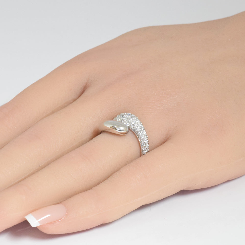 SPECIAL!.72ct G SI 14K White Gold Diamond Wrap Band Ring Size 6.5