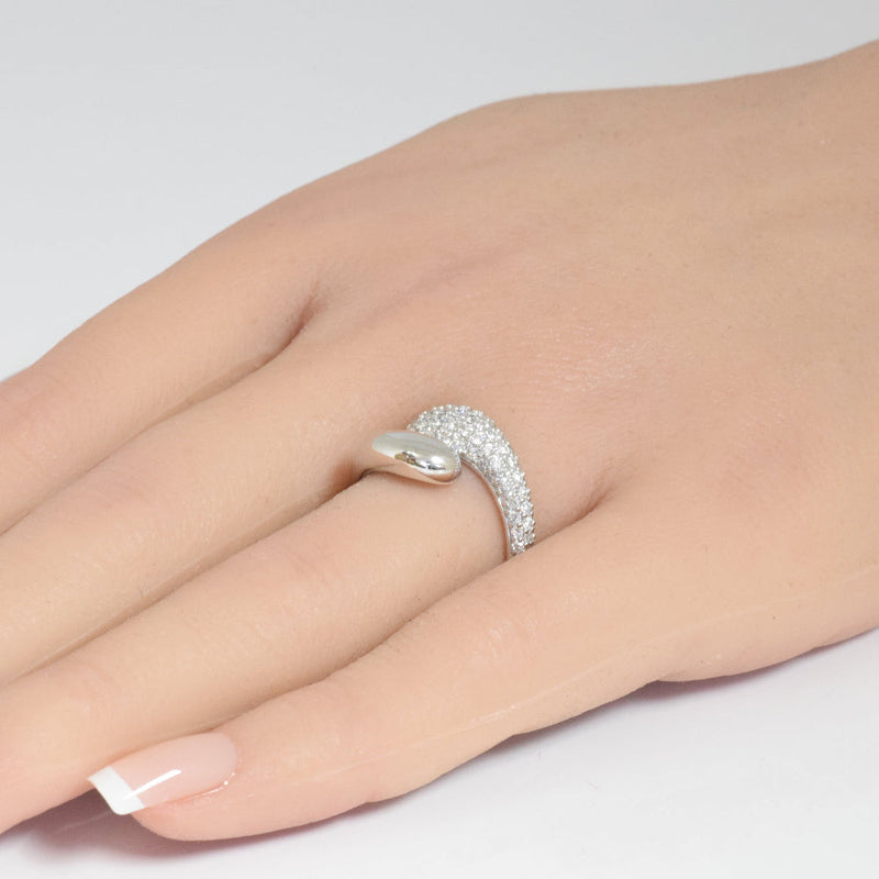 SPECIAL!.72ct G SI 14K White Gold Diamond Wrap Band Ring Size 6.5