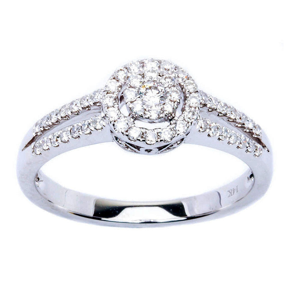DIAMOND  CLOSEOUT! 14kt White Gold Natural Diamond .33ct Round diamond Engagement Wedding Ring
