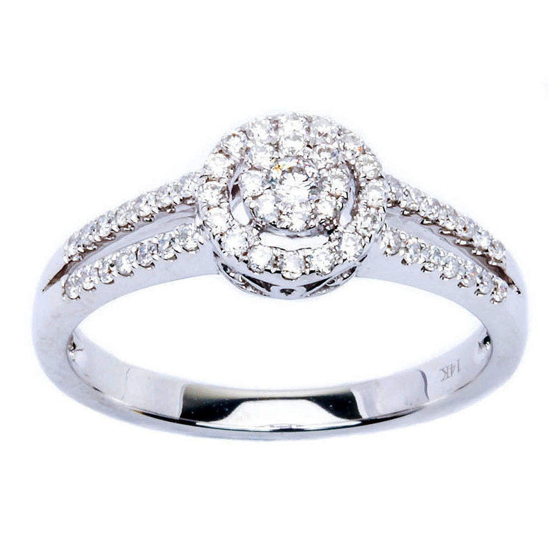 DIAMOND  CLOSEOUT! 14kt White Gold Natural Diamond .33ct Round diamond Engagement Wedding Ring