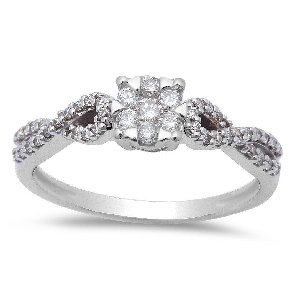 DIAMOND CLOSEOUT!  .32ct Round Diamond Infinity Twist Band 14kt White Gold Engagement Ring