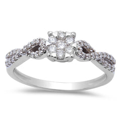 DIAMOND CLOSEOUT!  .32ct Round Diamond Infinity Twist Band 14kt White Gold Engagement Ring