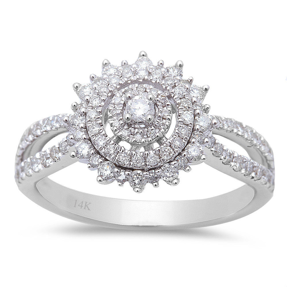 DIAMOND CLOSEOUT! .63ct Round Diamond 14kt White Gold Fine Engagement Ring size 6.5