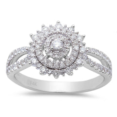 DIAMOND CLOSEOUT! .63ct Round Diamond 14kt White Gold Fine Engagement Ring size 6.5