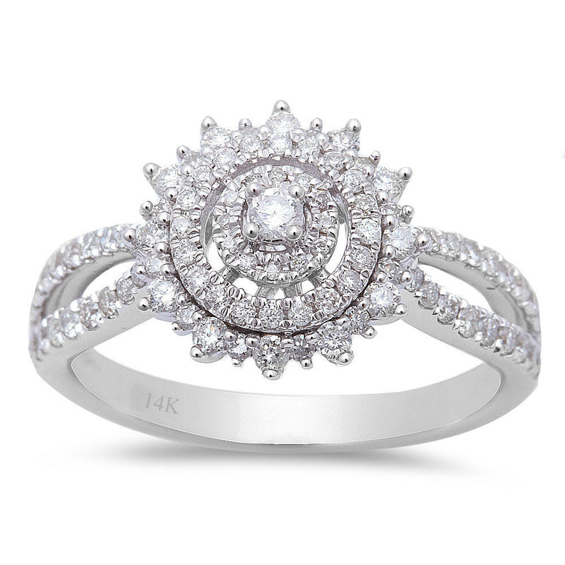 DIAMOND CLOSEOUT! .63ct Round Diamond 14kt White Gold Fine Engagement Ring size 6.5