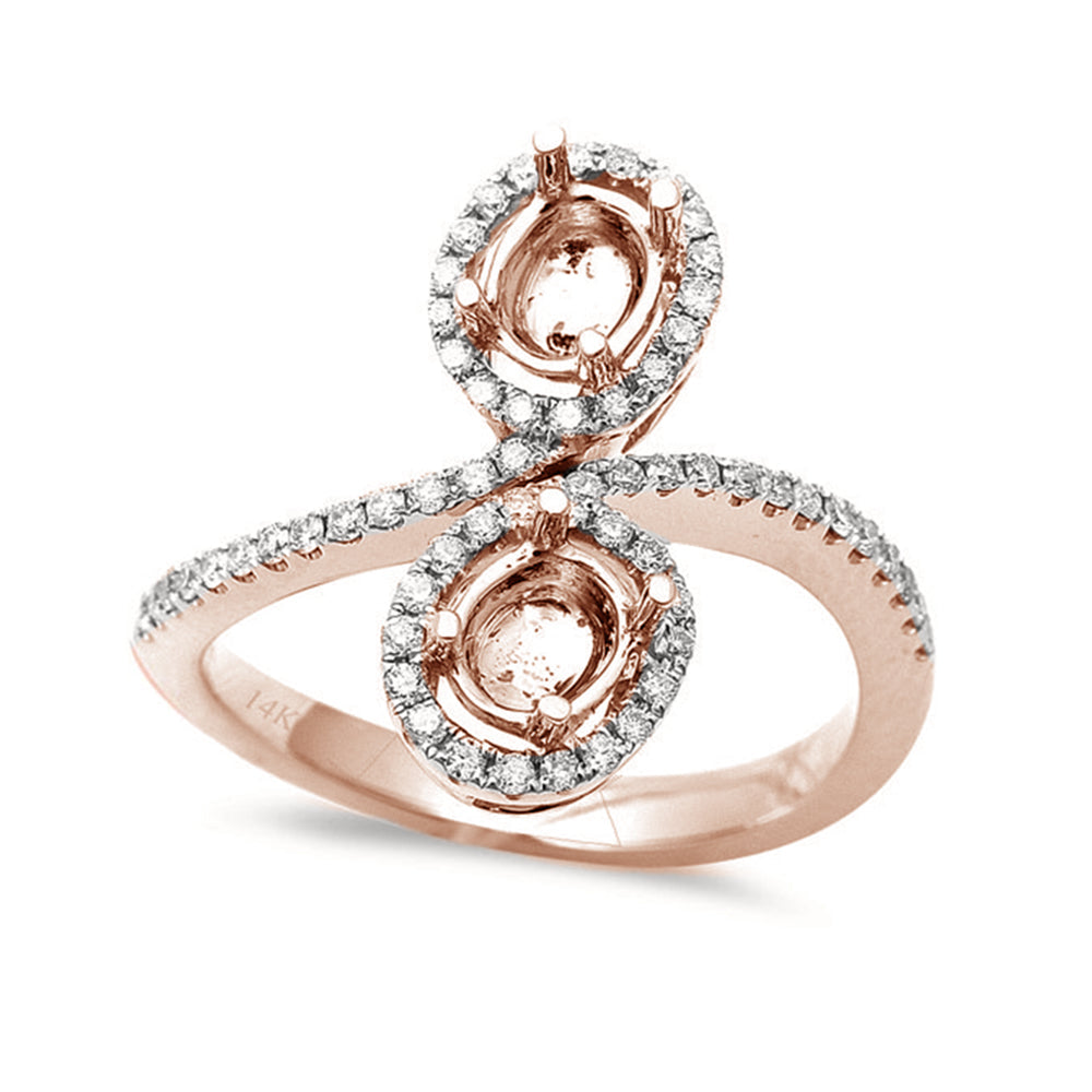 DIAMOND CLOSEOUT!.38ct Designer 14kt Rose Gold Fine Diamond Engagement Ring Sz 6.5