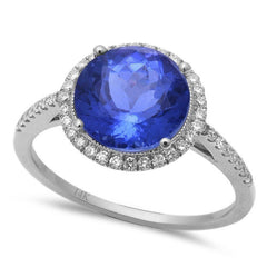 GEMSTONE CLOSEOUT!  3.74CT G SI 14kt White Gold Tanzanite & Diamond Ring 6.5