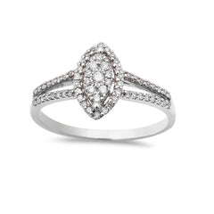 DIAMOND  CLOSEOUT!  .25ct Marquise Halo Diamond Engagement Wedding Ring 14kt White Gold