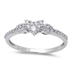 DIAMOND CLOSEOUT! 14K White Gold .21ct Heart Shaped Diamond Solitaire Engagement Promise Ring Sz 6.5