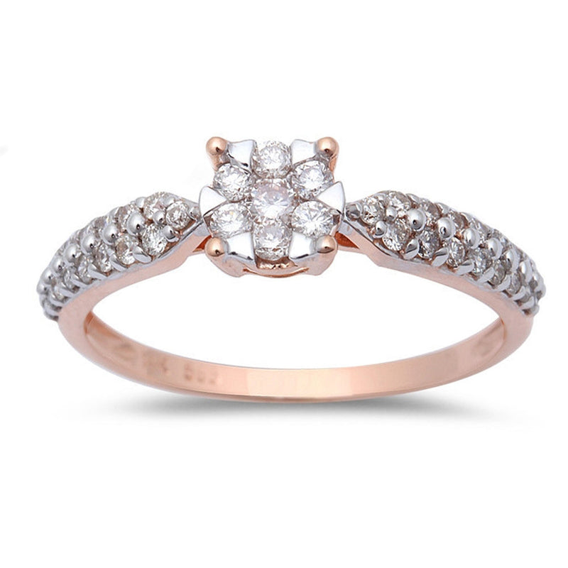DIAMOND CLOSEOUT!  .36ct Halo Round Diamond Solitaire Engagement Wedding Ring 14kt Rose Gold