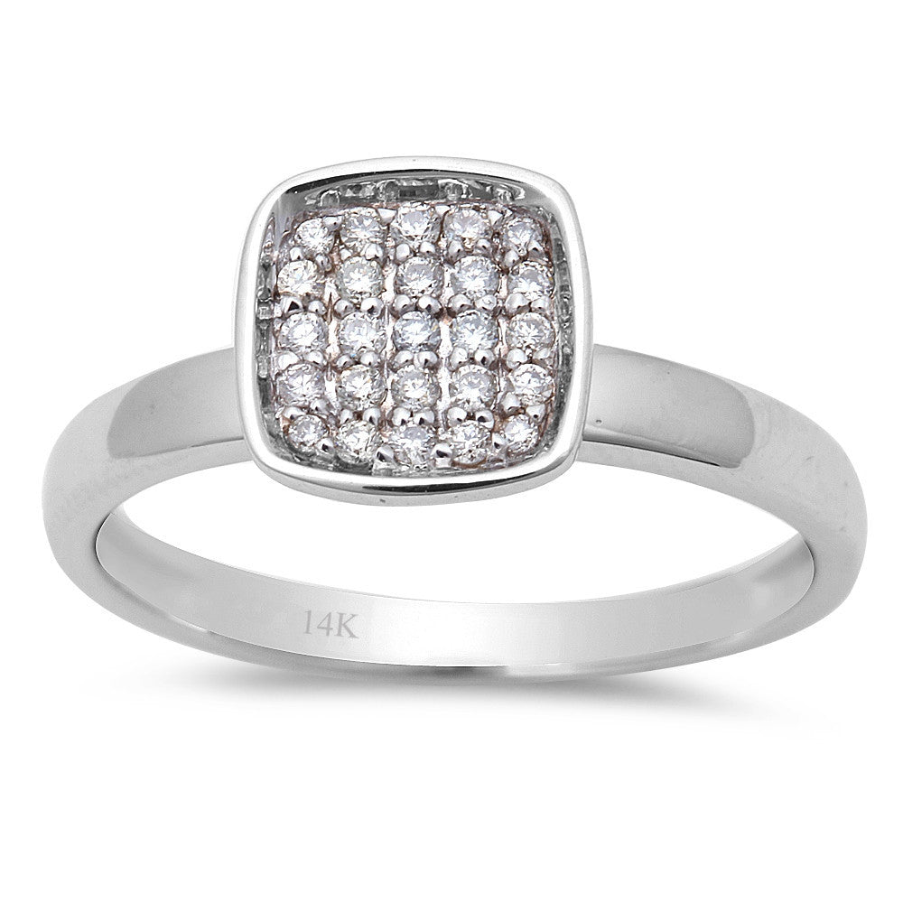 DIAMOND CLOSEOUT! 14K White Gold .15ct Princess Shaped Diamond Promise Solitaire Ring Size 6.5