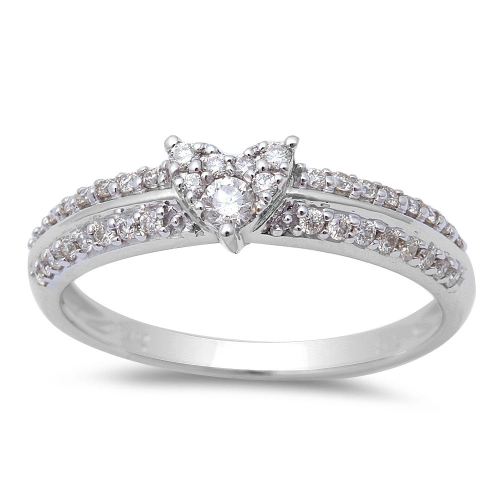 DIAMOND CLOSEOUT! 14kt White Gold .27ct Heart Shaped Solitaire Engagement Promise ring size 6.5