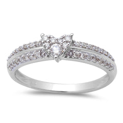 DIAMOND CLOSEOUT! 14kt White Gold .27ct Heart Shaped Solitaire Engagement Promise ring size 6.5