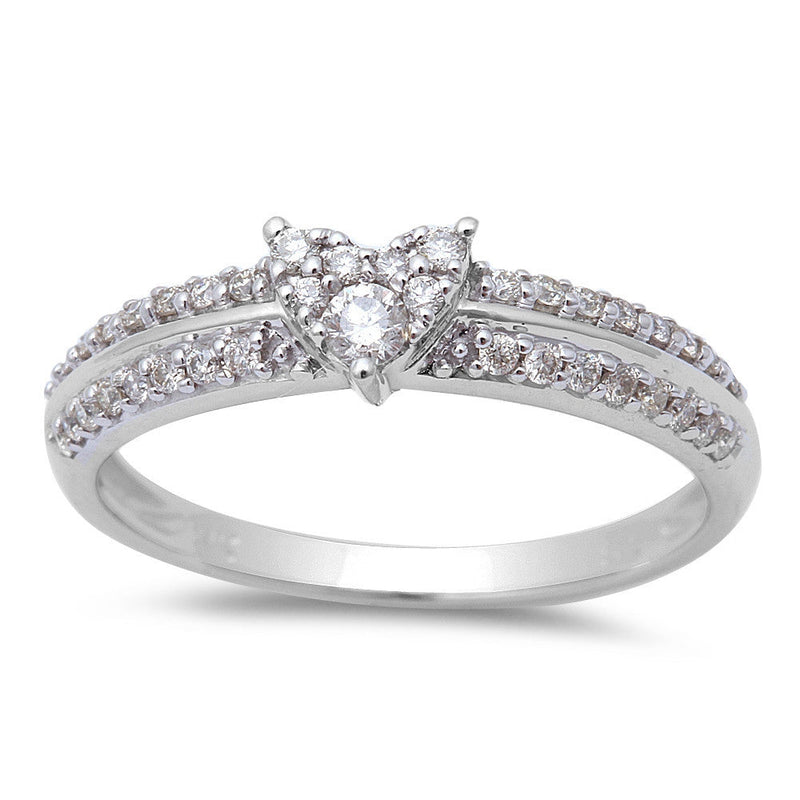 DIAMOND CLOSEOUT! 14kt White Gold .27ct Heart Shaped Solitaire Engagement Promise ring size 6.5