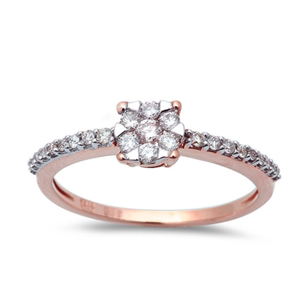 DIAMOND  CLOSEOUT! .25CT Round Halo Style Engagement Ring 14kt Rose Gold
