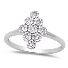 DIAMOND CLOSEOUT!.22ct Beautiful Round Diamond Modern Fine Ring 14kt White gold Sz 6.5