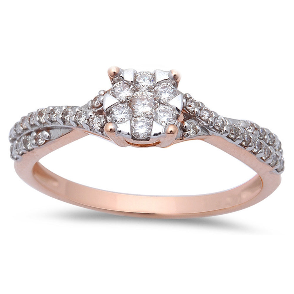 SPECIAL! .30ct Halo Twisted Prong Diamond Engagement Wedding Ring 14kt Rose Gold