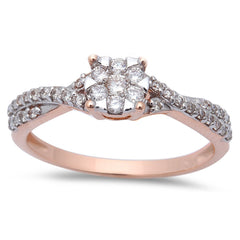 SPECIAL! .30ct Halo Twisted Prong Diamond Engagement Wedding Ring 14kt Rose Gold