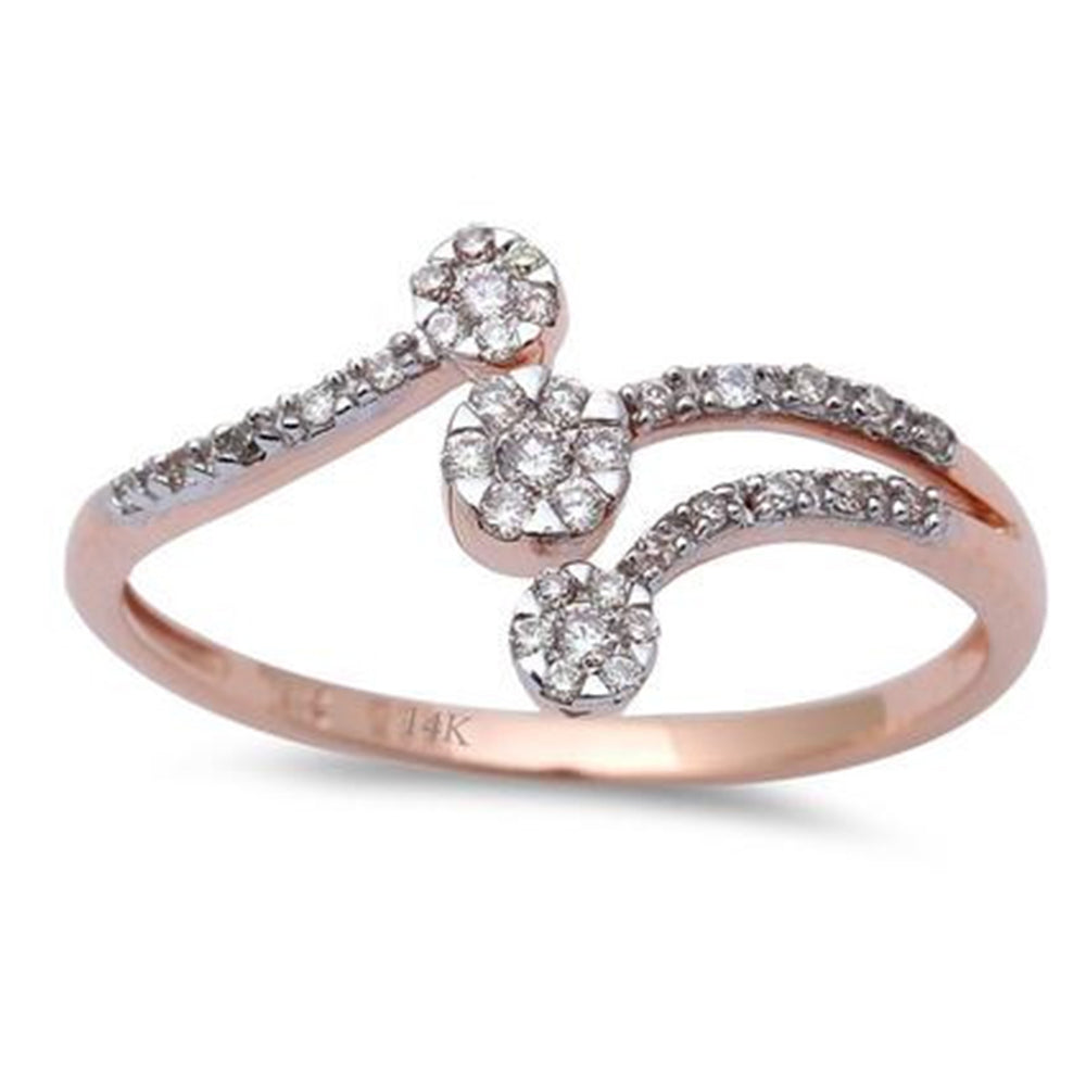DIAMOND CLOSEOUT!  14K Rose Gold Diamond Open Ring Fashion Band Size 6.5