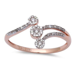 DIAMOND CLOSEOUT!  14K Rose Gold Diamond Open Ring Fashion Band Size 6.5