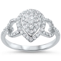 DIAMOND CLOSEOUT! .58ct F SI 14kt White Gold Pear Teardrop Shape Engagement Ring Size 6.5