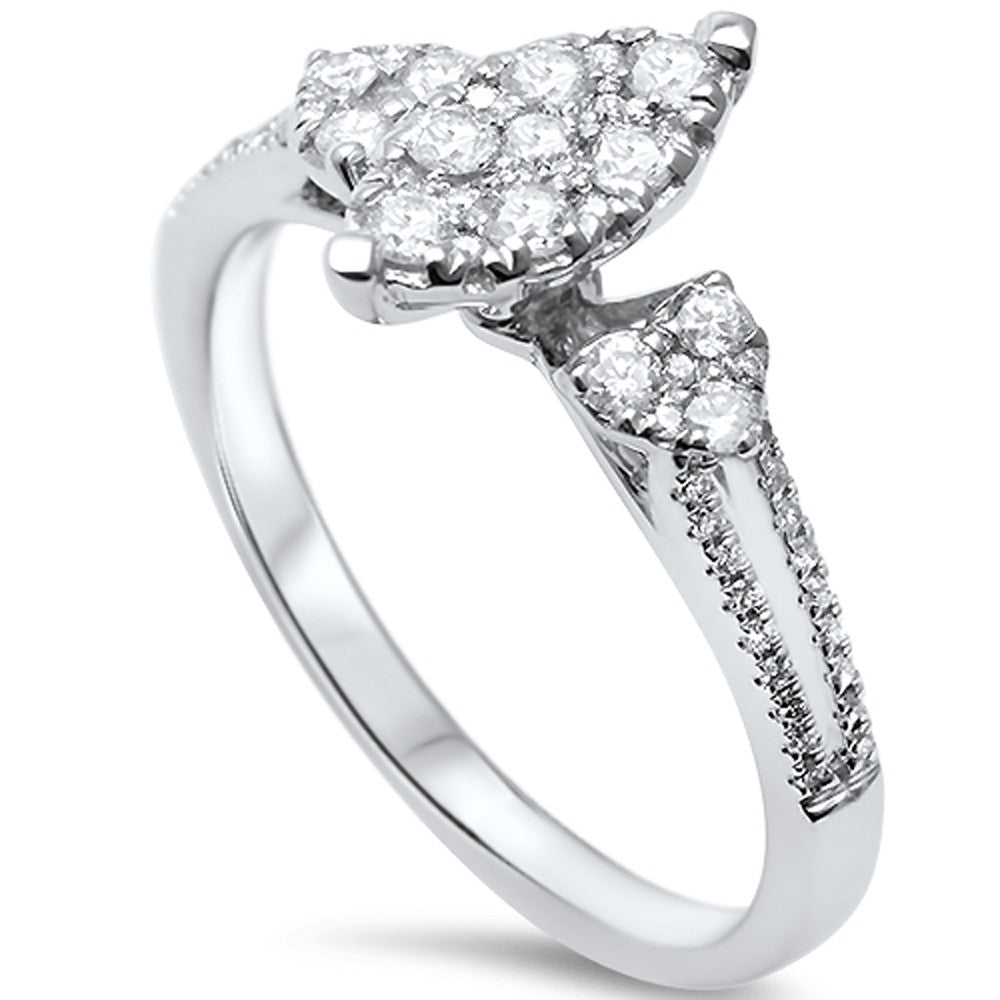 DIAMOND CLOSEOUT! .38ct F SI 14kt White Gold Marquise Shape Diamond Engagement Ring Size 6.5