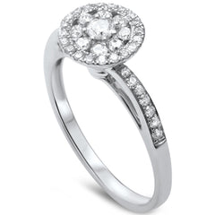 DIAMOND  CLOSEOUT! .35ct F SI 14kt White Gold Round Diamond Art Deco Designer Engagement Ring