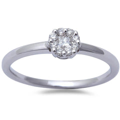 DIAMOND CLOSEOUT!  .18ct Beautiful 10kt White Gold Round Diamond Solitaire Promise Engagement Ring Size 6.5