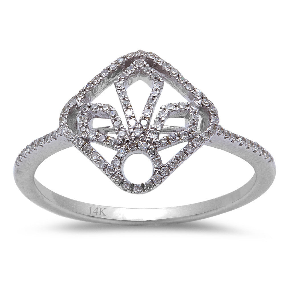DIAMOND CLOSEOUT! .15ct 14kt White Gold Modern Art Deco Fine Diamond Ring Size 6.5