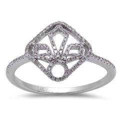 DIAMOND CLOSEOUT! .15ct 14kt White Gold Modern Art Deco Fine Diamond Ring Size 6.5