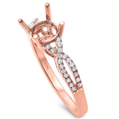 DIAMOND CLOSEOUT! .20ct F SI1 14k Rose Gold Round Diamond Twisted Prong Semi Mount Ring Size 6.5