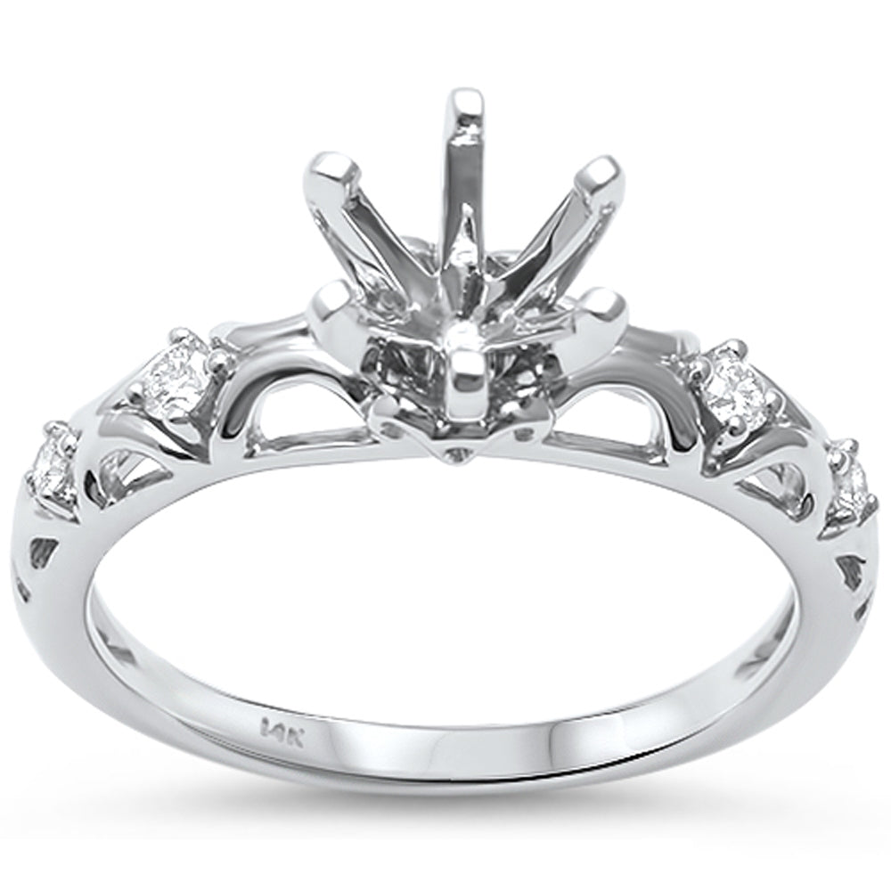 DIAMOND CLOSEOUT! .12ct F VS2 14k White Gold Diamond Semi Mount Ring Size 6.5