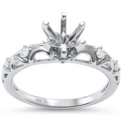 DIAMOND CLOSEOUT! .12ct F VS2 14k White Gold Diamond Semi Mount Ring Size 6.5