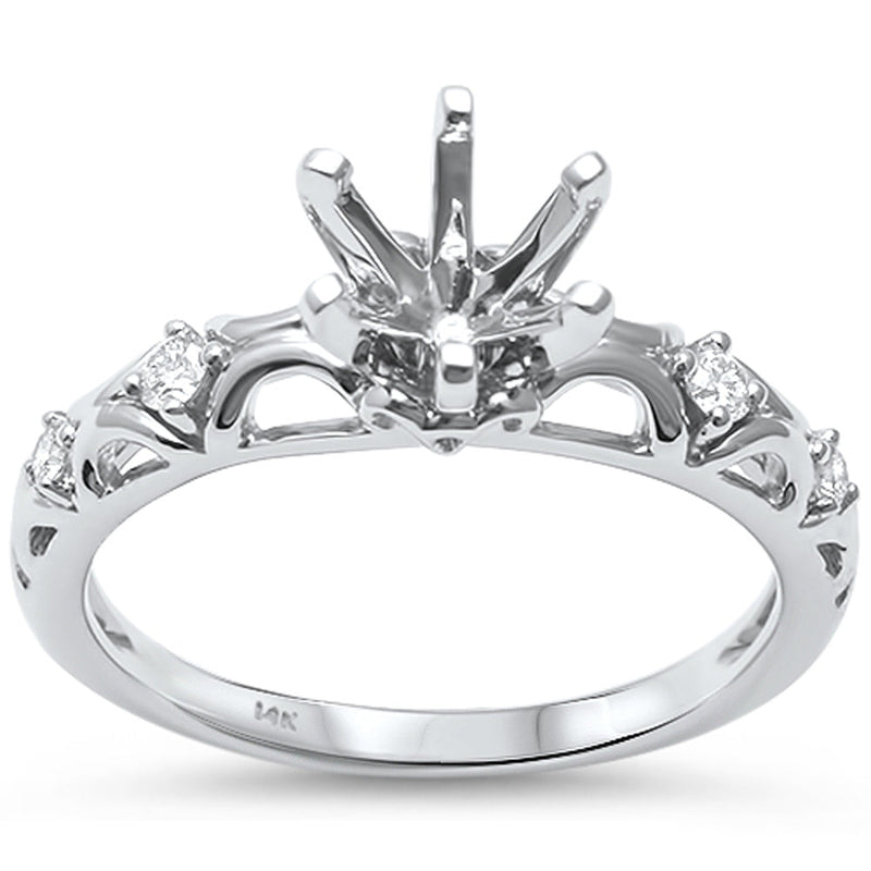 DIAMOND CLOSEOUT! .12ct F VS2 14k White Gold Diamond Semi Mount Ring Size 6.5