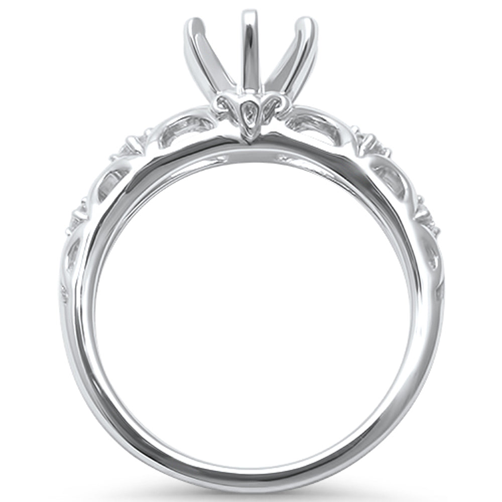 DIAMOND CLOSEOUT! .12ct F VS2 14k White Gold Diamond Semi Mount Ring Size 6.5
