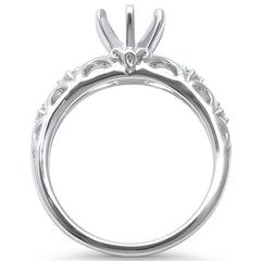 DIAMOND CLOSEOUT! .12ct F VS2 14k White Gold Diamond Semi Mount Ring Size 6.5