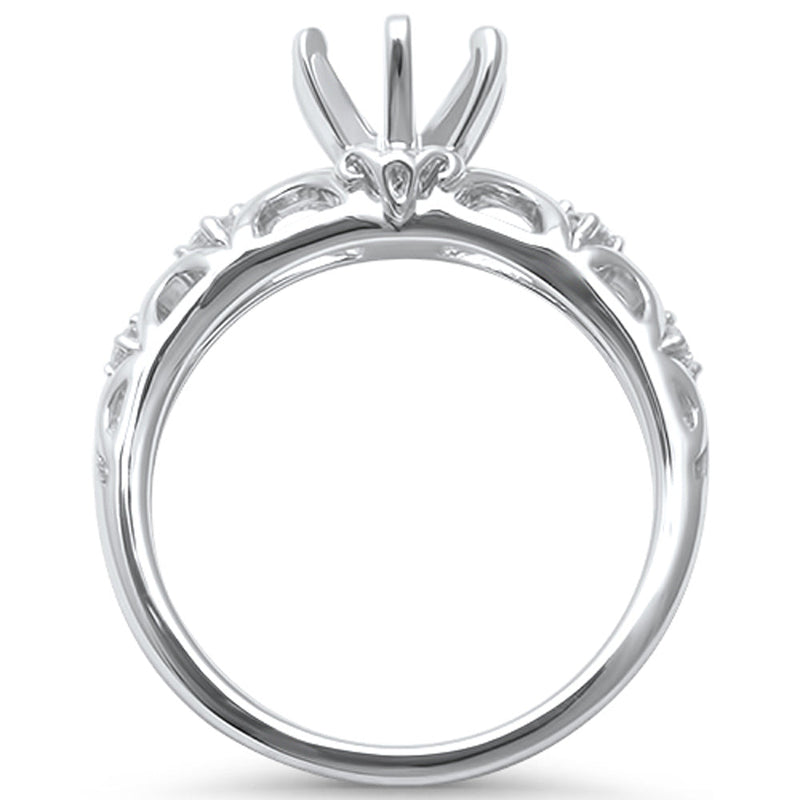 DIAMOND CLOSEOUT! .12ct F VS2 14k White Gold Diamond Semi Mount Ring Size 6.5