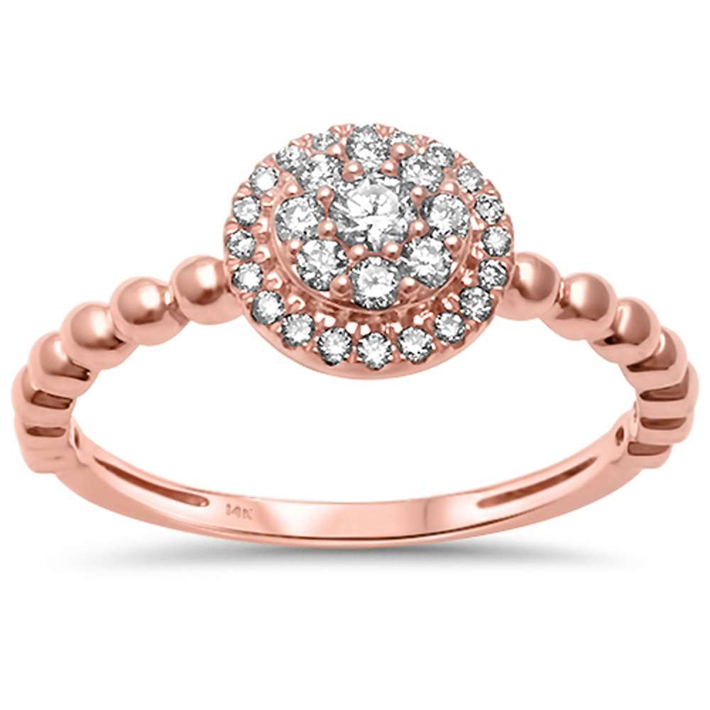 .25ct G SI 14kt Rose Gold Engagement Promise Diamond Ring Size 6.5