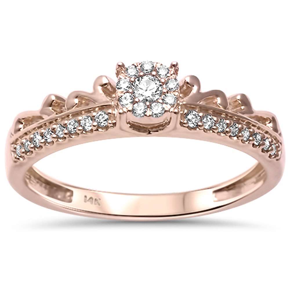 DIAMOND CLOSEOUT! .18ct G SI 14kt Rose Gold Engagement Promise Diamond Ring Size 6.5