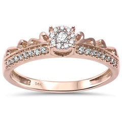 DIAMOND CLOSEOUT! .18ct G SI 14kt Rose Gold Engagement Promise Diamond Ring Size 6.5