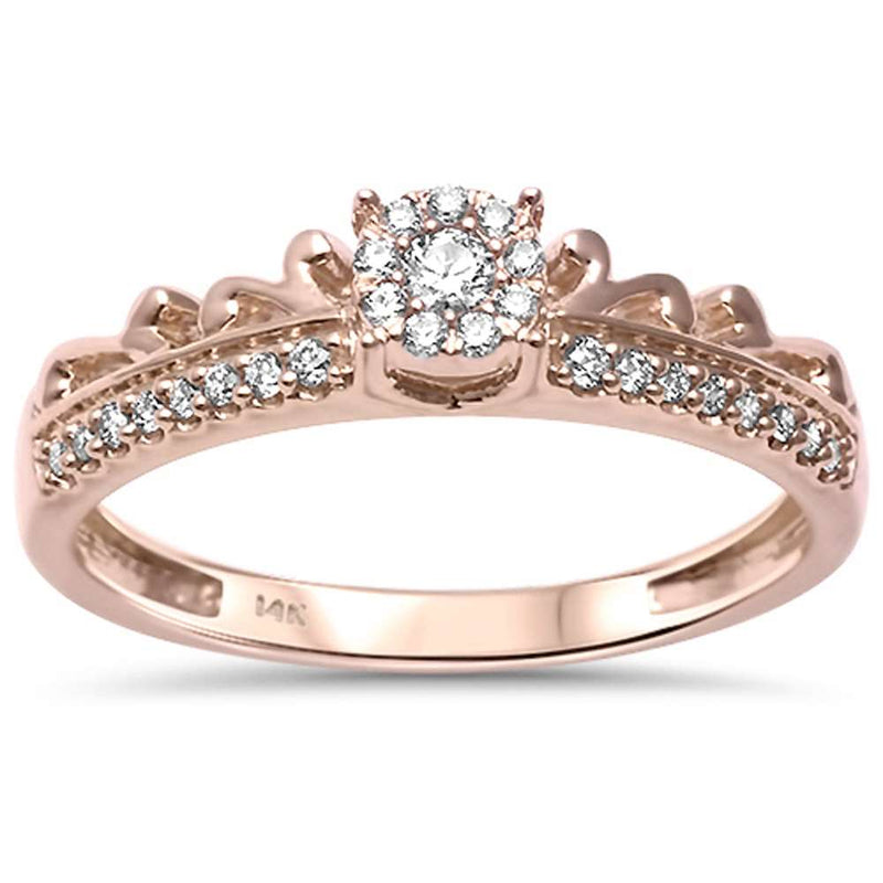 DIAMOND CLOSEOUT! .18ct G SI 14kt Rose Gold Engagement Promise Diamond Ring Size 6.5